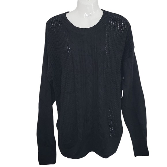 New Banana Republic Women's Black Dark Blue Knit Sweater Size XL - Picture 1 of 13